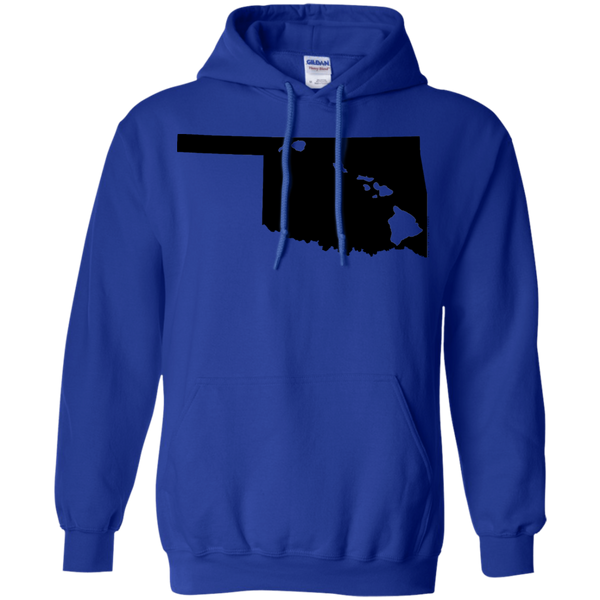 Living in Oklahoma with Hawaii Roots Pullover Hoodie 8 oz., Sweatshirts, Hawaii Nei All Day