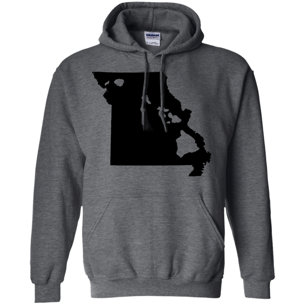 Living in Missouri with Hawaii Roots Pullover Hoodie 8 oz., Sweatshirts, Hawaii Nei All Day
