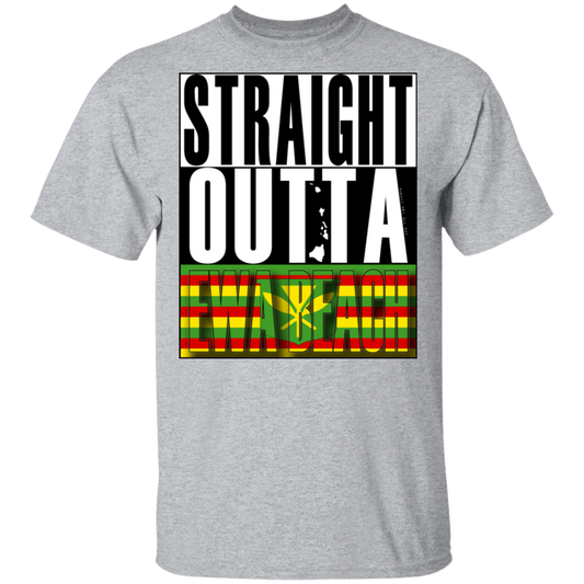 Straight Outta Ewa Beach (Kanaka Maoli Flag) T-Shirt, T-Shirts, Hawaii Nei All Day
