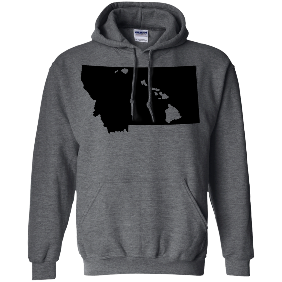 Living in Montana with Hawaii Roots Pullover Hoodie 8 oz., Sweatshirts, Hawaii Nei All Day