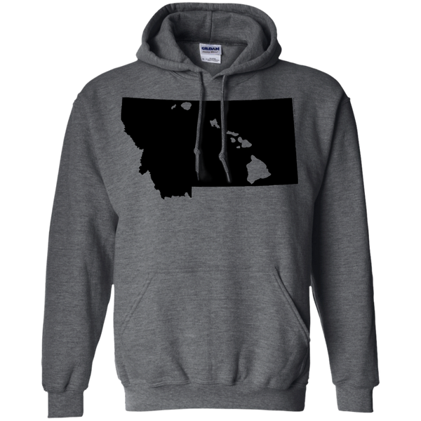 Living in Montana with Hawaii Roots Pullover Hoodie 8 oz., Sweatshirts, Hawaii Nei All Day