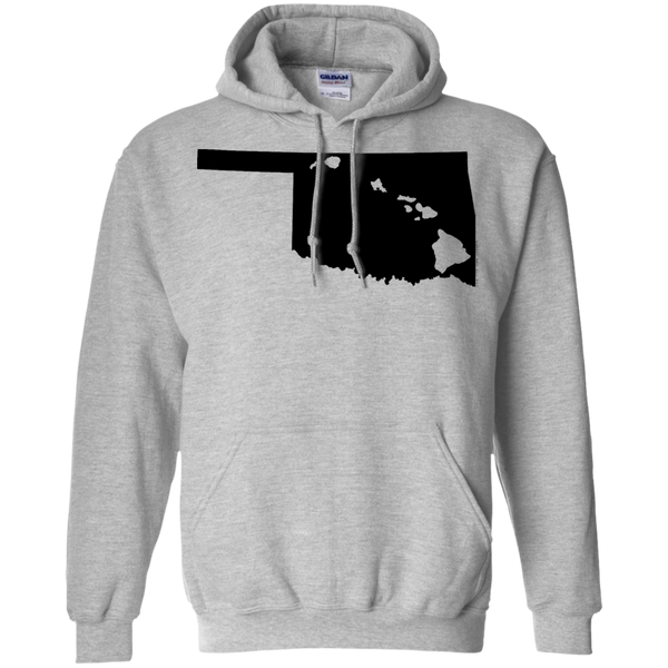 Living in Oklahoma with Hawaii Roots Pullover Hoodie 8 oz., Sweatshirts, Hawaii Nei All Day