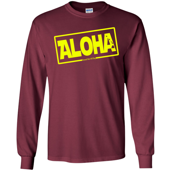 Aloha Hawai'i Nei (Islands yellow ink) LS Ultra Cotton T-Shirt, T-Shirts, Hawaii Nei All Day