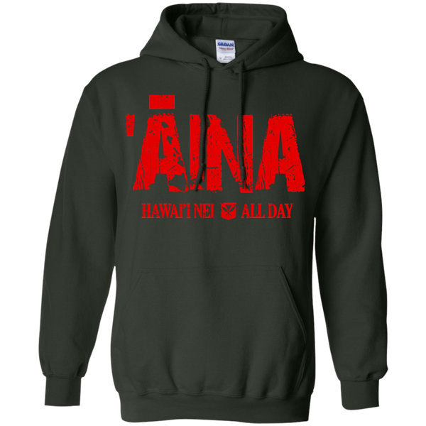 ʻĀina Hawai'i Nei All Day (red ink) Pullover Hoodie, Sweatshirts, Hawaii Nei All Day