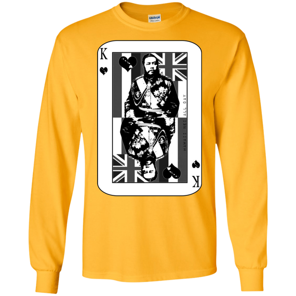 The King of Hawai'i Kalakaua(black ink) LS Ultra Cotton T-Shirt, T-Shirts, Hawaii Nei All Day