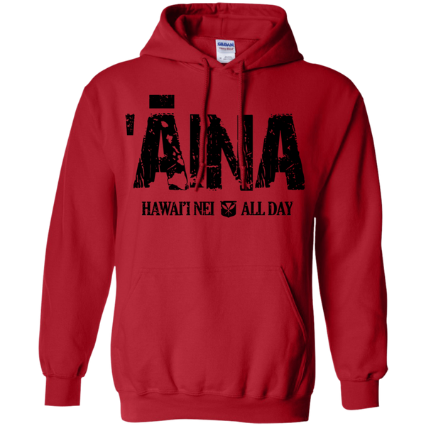 ʻĀina Hawai'i Nei (black ink) Pullover Hoodie, Sweatshirts, Hawaii Nei All Day