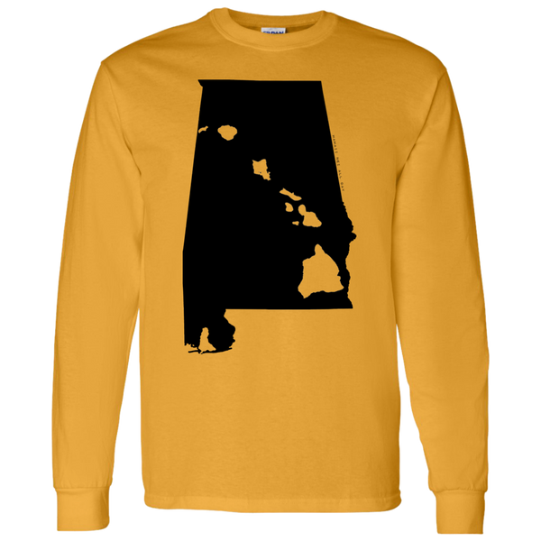 Living in Alabama with Hawaii Roots LS T-Shirt, T-Shirts, Hawaii Nei All Day