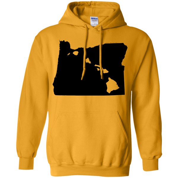 Living in Oregon with Hawaii Roots Pullover Hoodie 8 oz., Sweatshirts, Hawaii Nei All Day