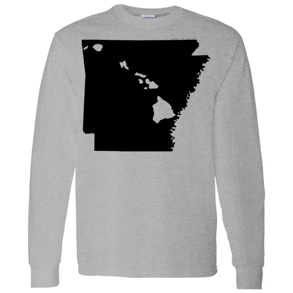 Living in Arkansas with Hawaii Roots LS T-Shirt 5.3 oz., T-Shirts, Hawaii Nei All Day