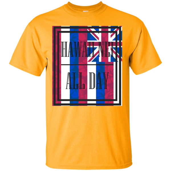Hawai'i Floral Flag Ultra Cotton T-Shirt, T-Shirts, Hawaii Nei All Day