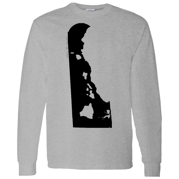 Living in Delaware with Hawaii Roots LS T-Shirt 5.3 oz., T-Shirts, Hawaii Nei All Day