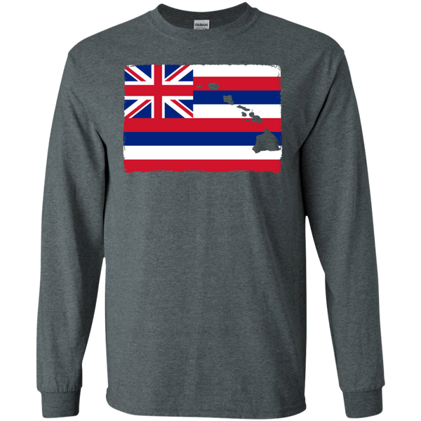 Hawai'i Aloha State Flag LS Ultra Cotton T-Shirt, T-Shirts, Hawaii Nei All Day