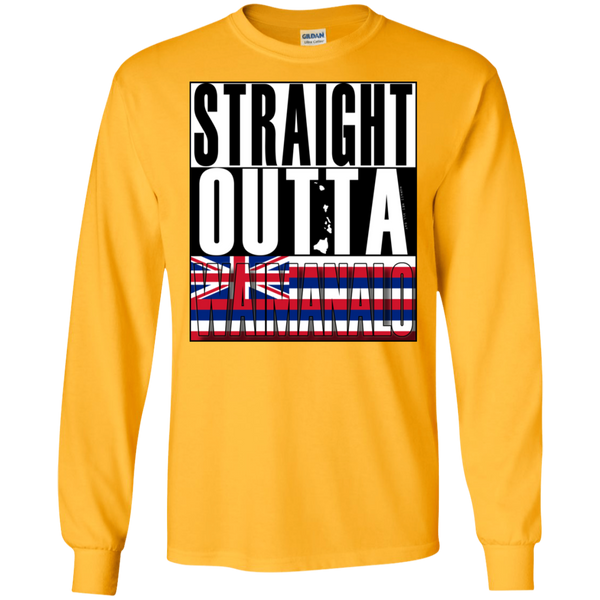 Straight Outta Waimanalo Hawai'i LS Ultra Cotton T-Shirt, T-Shirts, Hawaii Nei All Day