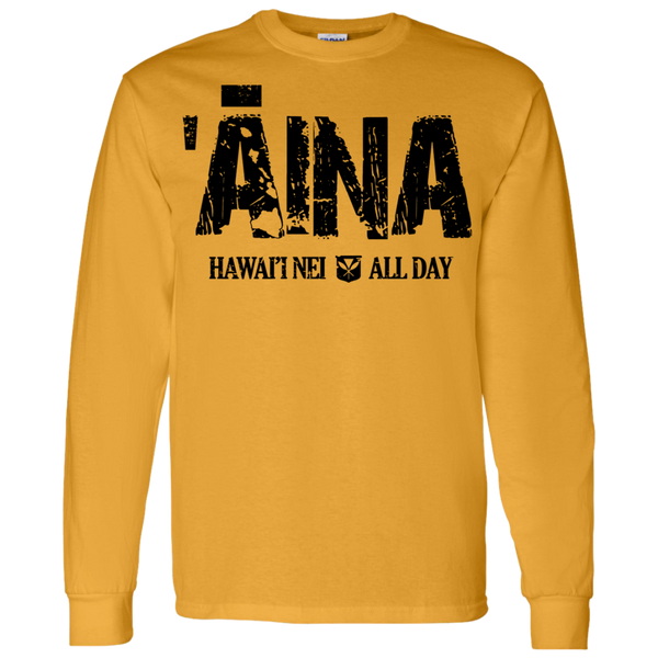 ʻĀina Hawai'i Nei (black ink) LS T-Shirt 5.3 oz., T-Shirts, Hawaii Nei All Day