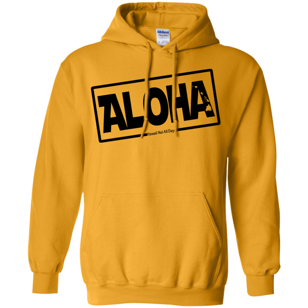 Aloha Hawai'i Nei (Islands blk ink) Pullover Hoodie, Sweatshirts, Hawaii Nei All Day