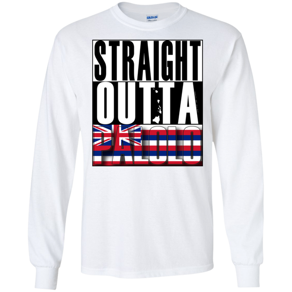 Straight Outta Palolo LS Ultra Cotton T-Shirt, T-Shirts, Hawaii Nei All Day