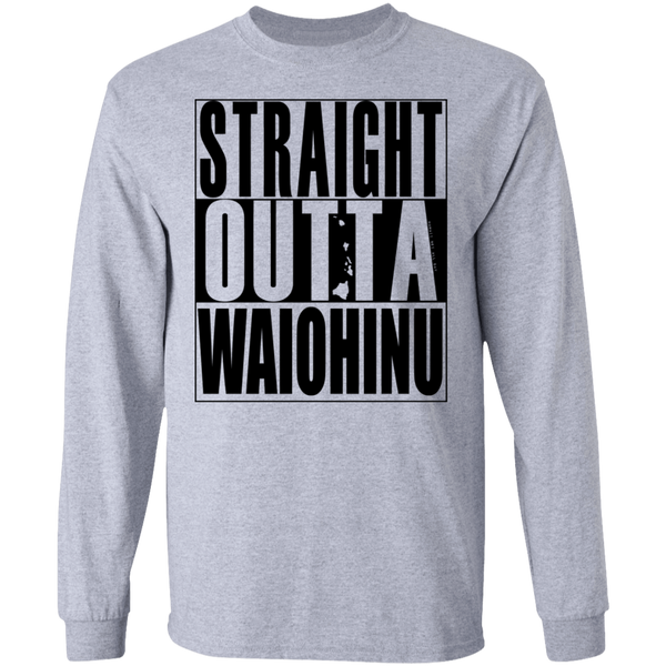Straight Outta Waiohinu (black ink) LS T-Shirt