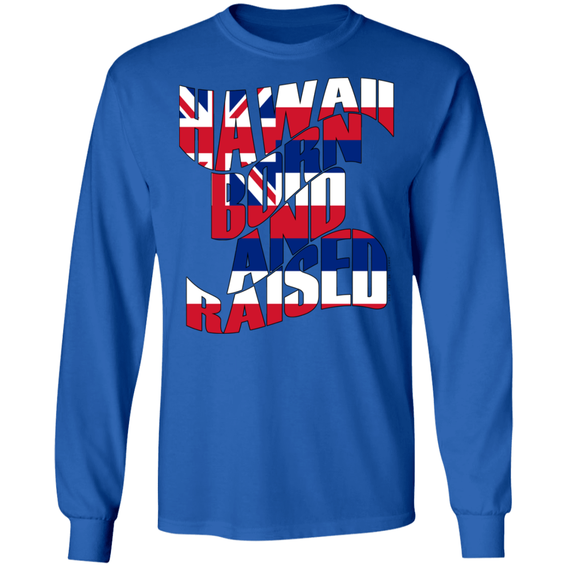Hawaii Born and Raised Flag LS Ultra Cotton T-Shirt, T-Shirts, Hawaii Nei All Day