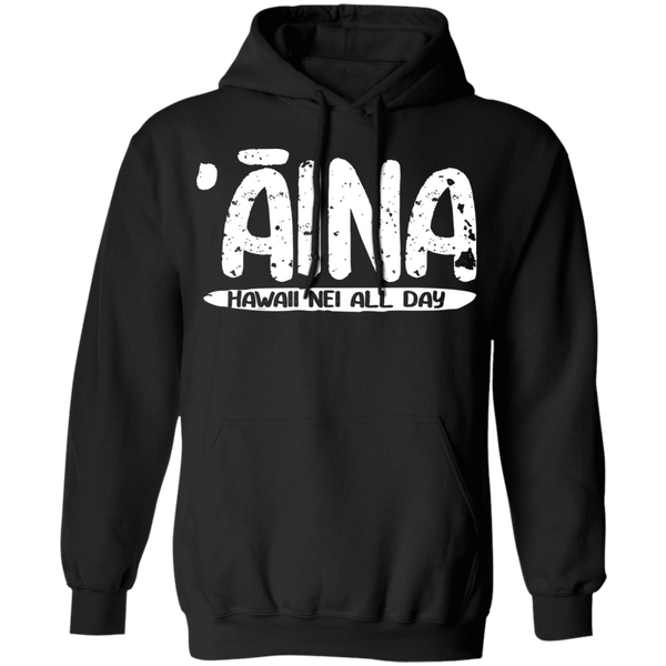 ʻĀina Hawai'i (white ink variant) Pullover Hoodie