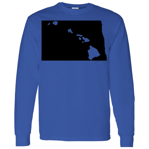 Living in North Dakota with Hawaii Roots LS T-Shirt 5.3 oz., T-Shirts, Hawaii Nei All Day