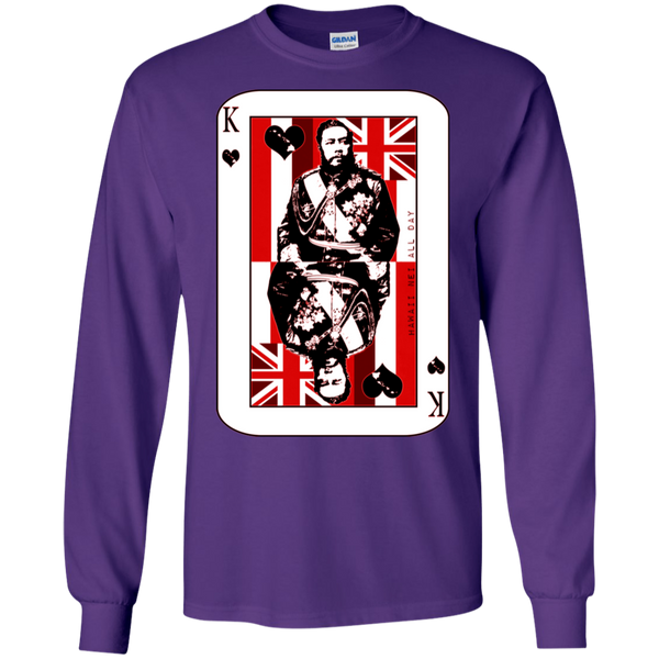 The King of Hawai'i Kalakaua(red ink) LS Ultra Cotton T-Shirt, T-Shirts, Hawaii Nei All Day