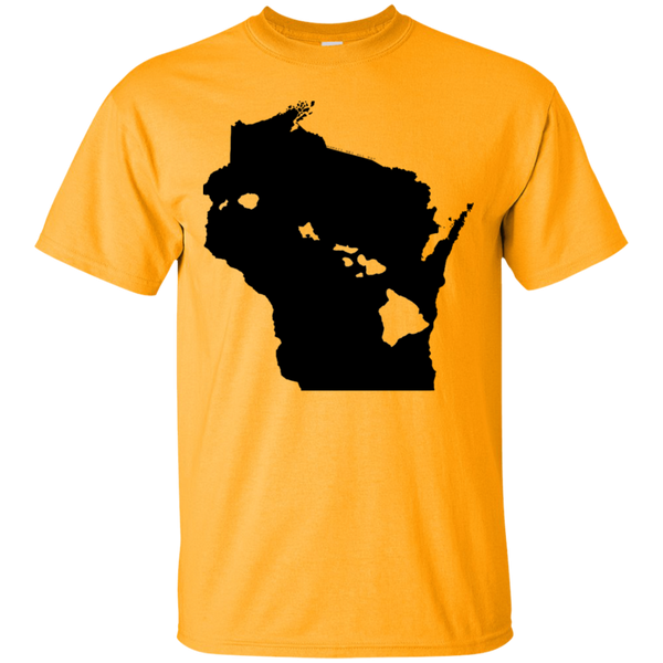 Living in Wisconsin with Hawaii Roots Ultra Cotton T-Shirt, T-Shirts, Hawaii Nei All Day