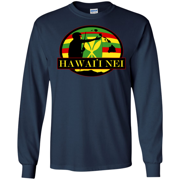 Hawai'i Nei Kanaka Maoli LS Ultra Cotton Tshirt - Hawaii Nei All Day
