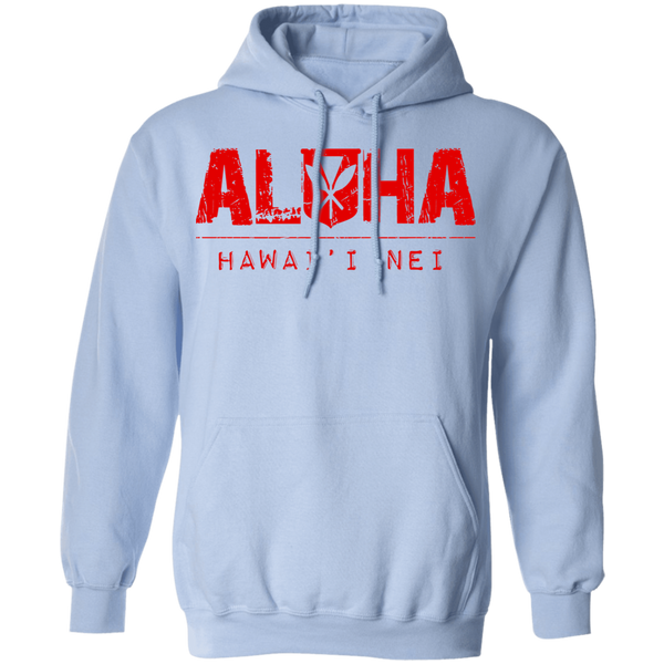 Aloha Hawai'i Nei(red ink) Pullover Hoodie, Sweatshirts, Hawaii Nei All Day
