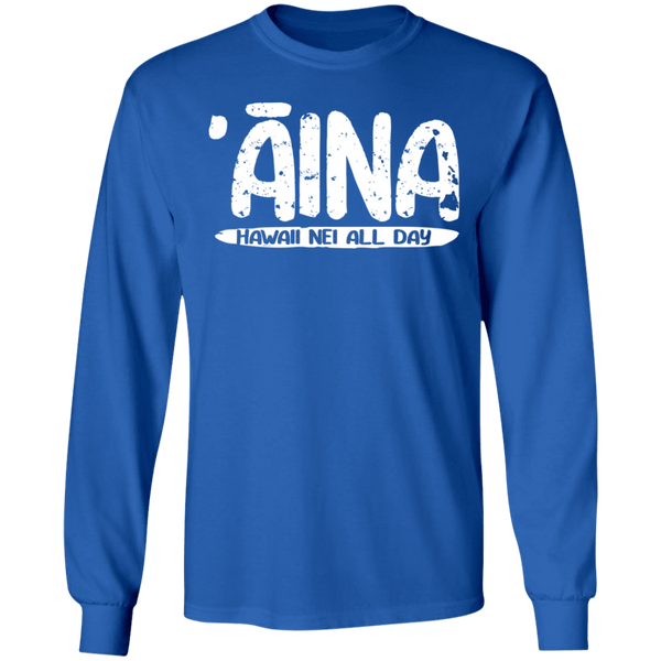 ʻĀina Hawai'i (white ink variant) LS T-Shirt