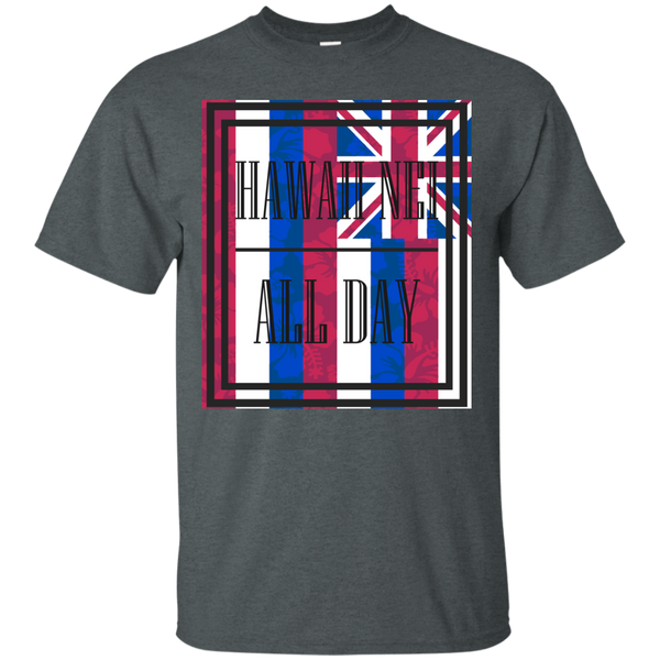 Hawai'i Floral Flag Ultra Cotton T-Shirt, T-Shirts, Hawaii Nei All Day