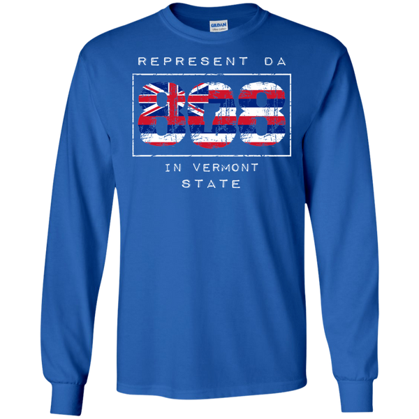 Rep Da 808 In Vermont State LS Ultra Cotton T-Shirt, T-Shirts, Hawaii Nei All Day