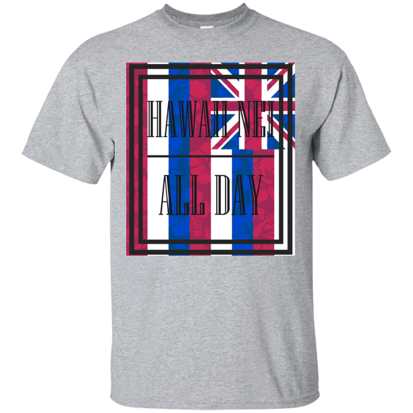 Hawai'i Floral Flag Ultra Cotton T-Shirt, T-Shirts, Hawaii Nei All Day