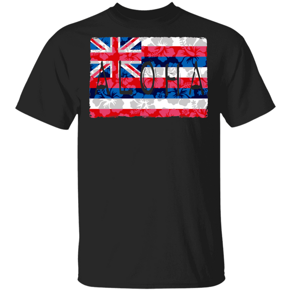 Aloha Floral Flag T-Shirt, T-Shirts, Hawaii Nei All Day