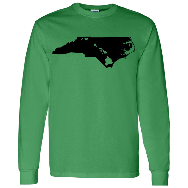 Living in North Carolina with Hawaii Roots LS T-Shirt 5.3 oz., T-Shirts, Hawaii Nei All Day