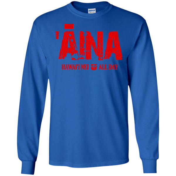 ʻĀina Hawai'i Nei All Day (red ink) LS Ultra Cotton T-Shirt, T-Shirts, Hawaii Nei All Day