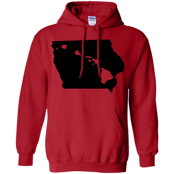 Living in Iowa with Hawaii Roots Pullover Hoodie 8 oz., Sweatshirts, Hawaii Nei All Day