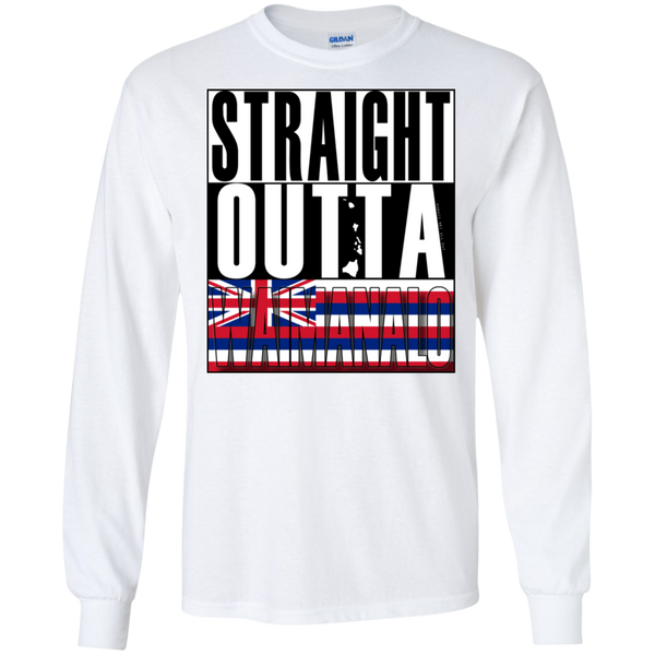 Straight Outta Waimanalo Hawai'i LS Ultra Cotton T-Shirt, T-Shirts, Hawaii Nei All Day