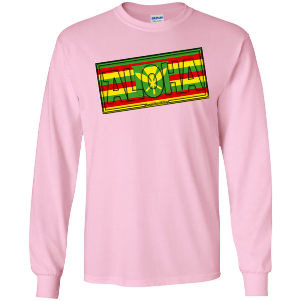 Aloha Hawai'i Kanaka Maoli Ultra Cotton LS T-Shirt, T-Shirts, Hawaii Nei All Day