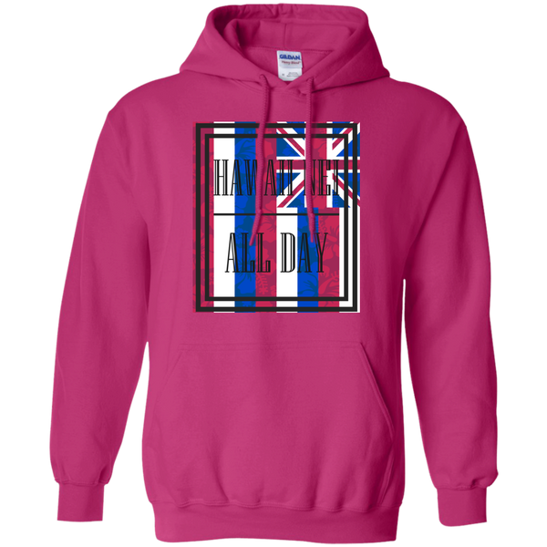 Hawai'i Floral Flag Pullover Hoodie, Sweatshirts, Hawaii Nei All Day