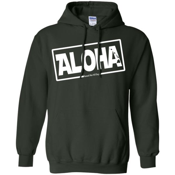 Aloha Hawai'i Nei (Islands white ink) Pullover Hoodie, Sweatshirts, Hawaii Nei All Day