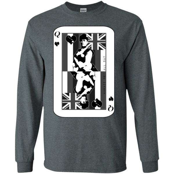 The Queen of Hawai'i Liliuokalani (black ink) LS Ultra Cotton T-Shirt, T-Shirts, Hawaii Nei All Day