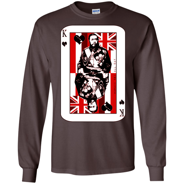 The King of Hawai'i Kalakaua(red ink) LS Ultra Cotton T-Shirt, T-Shirts, Hawaii Nei All Day