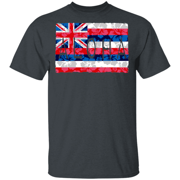 Aloha Floral Flag T-Shirt, T-Shirts, Hawaii Nei All Day